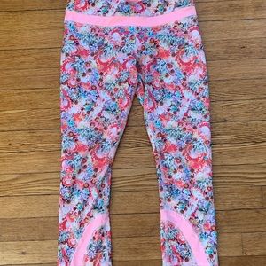 Lululemon Run Inspire Crop Floral Leggings